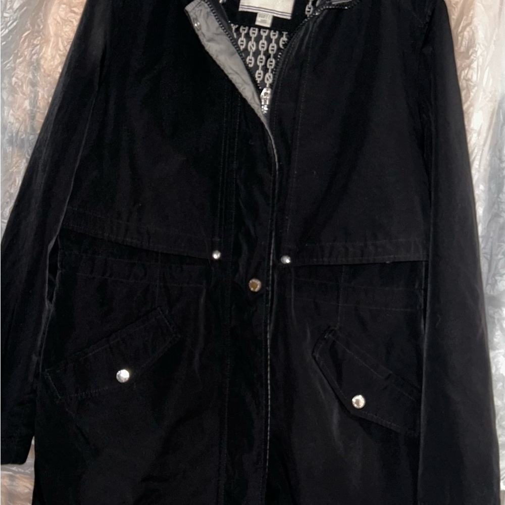 Nautica Black Utility Jacket with Snap Pockets